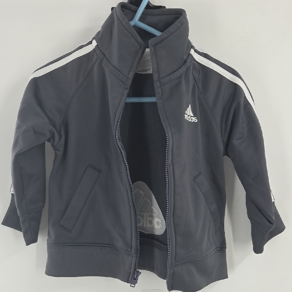 Adidas Kids Tracksuit - Dark Gray with White Stripes - Picture 6 of 15